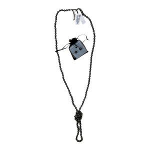 White House Black Market Faux Pearl Necklace Earring Set (NWT; Dark Grey)